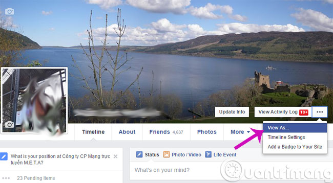 Xem profile dưới dạng public