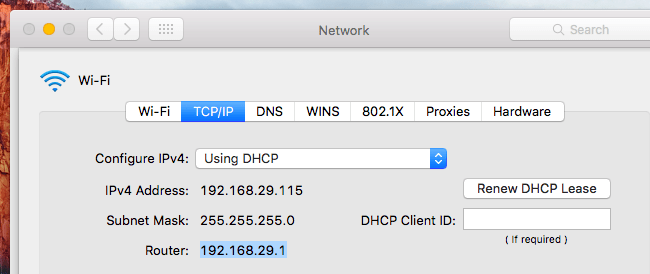 Click vào tab "TCP/IP"