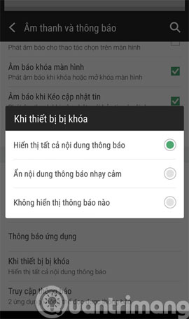 Ấn thông báo màn hình khóa