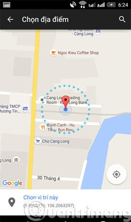 Chọn địa điểm trên bản đồ