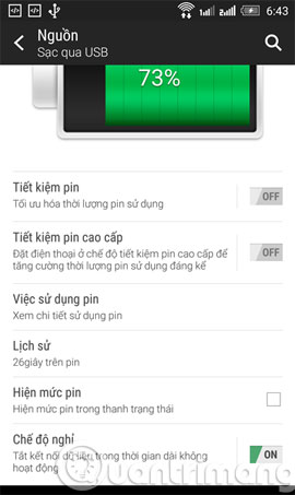 Tùy chọn tiết kiệm pin
