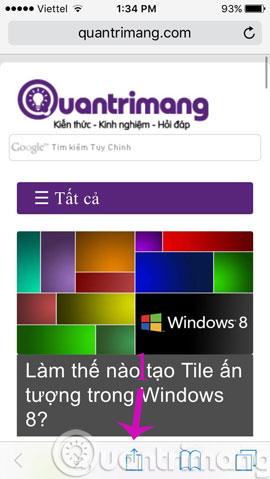 Lưu trang web trên smartphone theo 4 cách đơn giản