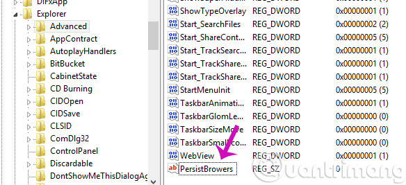 Thêm khóa PersistBrowers Thêm khóa PersistBrowers