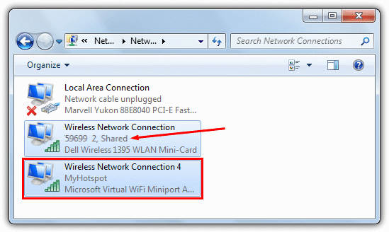 chọn Wireless Network Connection