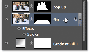 Click vào layer "Flat" trên Layer Panel để chọn.