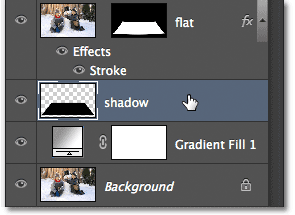 Click vào Layer "Shadow" trên Layer Panel để chọn.