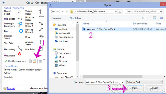 Thêm tập tin CursorPack ở trên Thêm tập tin CursorPack ở trên