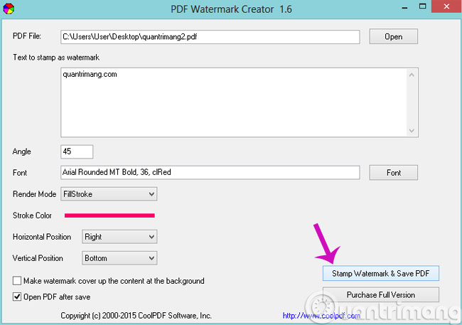 Stamp Watermark & Save PDF Stamp Watermark & Save PDF