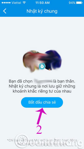 Bắt đầu chia sẻ