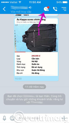 Click icon đồng hồ