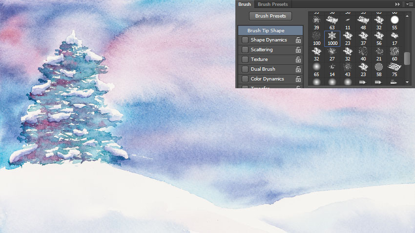Hướng dẫn tạo hiệu ứng tuyết rơi lung linh bằng Photoshop Brush