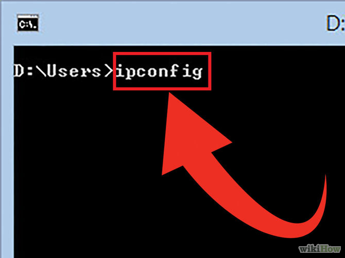Chạy lệnh "ipconfig"