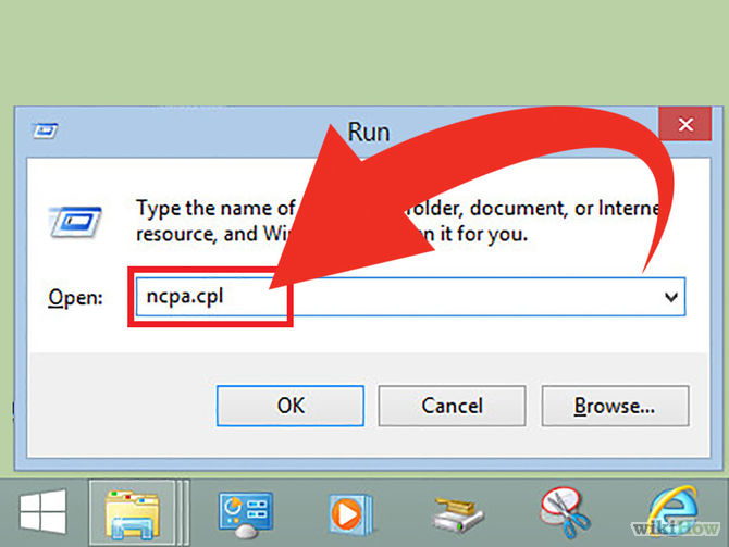 Ấn tổ hợp phím Windows + R và gõ ncpa.cpl