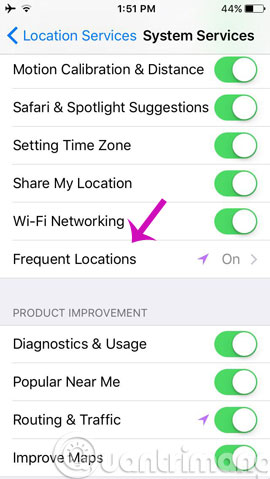 Cách tắt tính năng lưu lại vị trí thường xuyên ghé qua trên iPhone