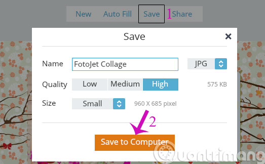 Nhấn Save to computer