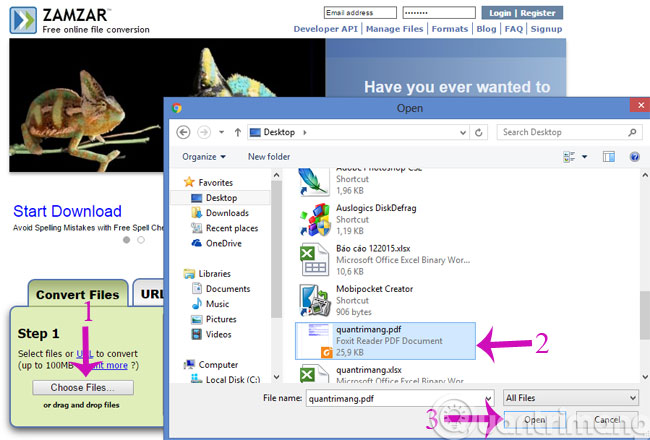Chọn file PDF cần chuyển đổi Chọn file PDF cần chuyển đổi