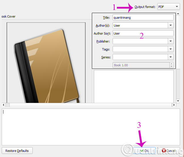 Chọn định dạng đầu ra là PDF Chọn định dạng đầu ra là PDF