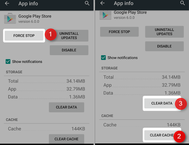 Chọn Clear Cache hoặc Clear Data