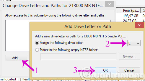 Cho hiện lại phân vùng