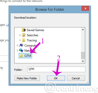 Chọn thư mục Download mới