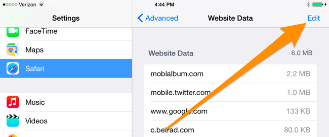 Xóa Cookies/ Cache trình duyệt Web trên iPhone, iPad