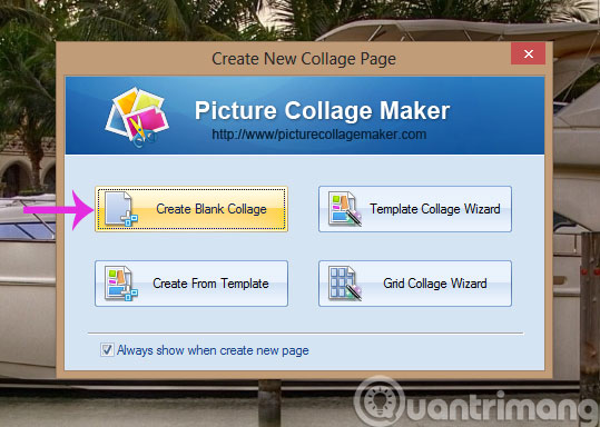 Click Create Blank Collage