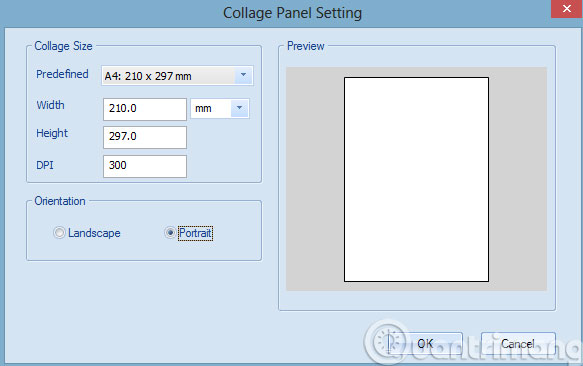 Điều chỉnh kích thước cho lịch