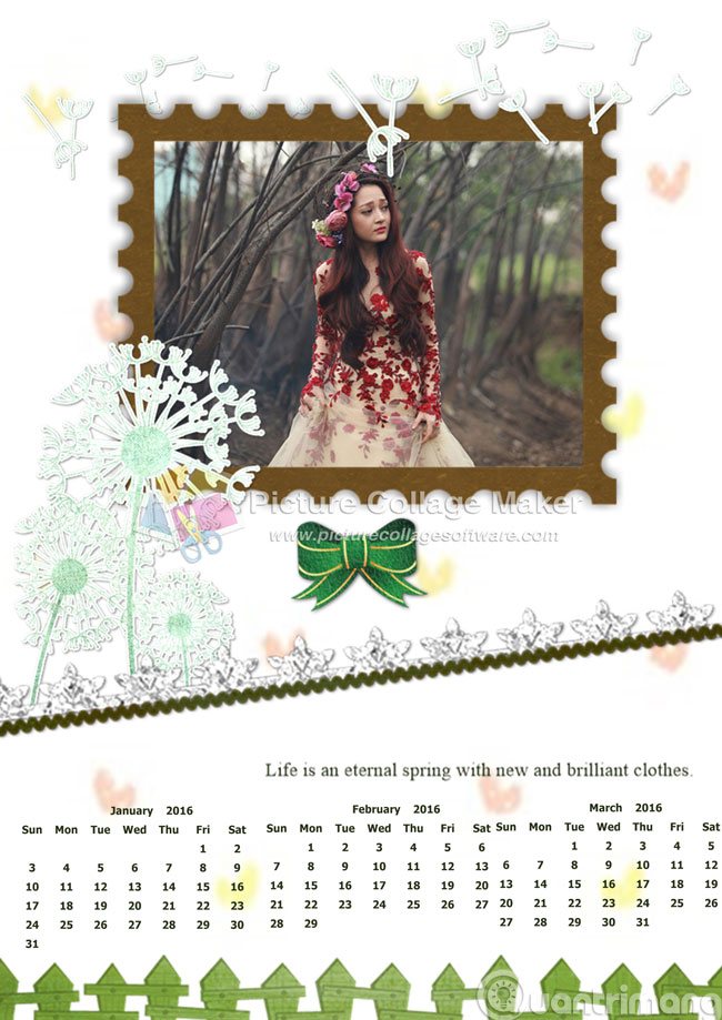 Tờ lịch vừa thiết kế