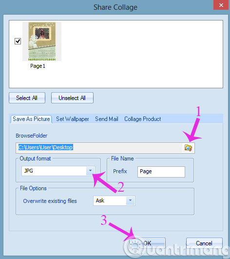 Tùy chỉnh nơi lưu và định dạng đầu ra