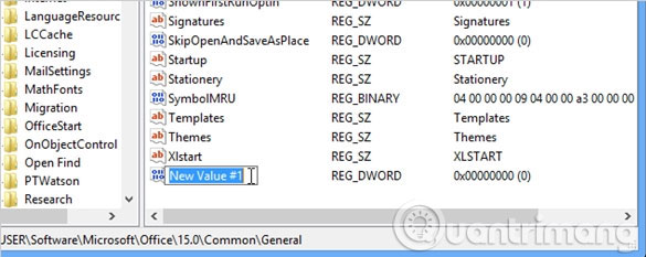 Khóa mới New Value Khóa mới New Value