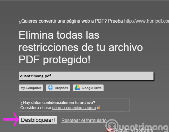 Công cụ PDFUnlock Công cụ PDFUnlock