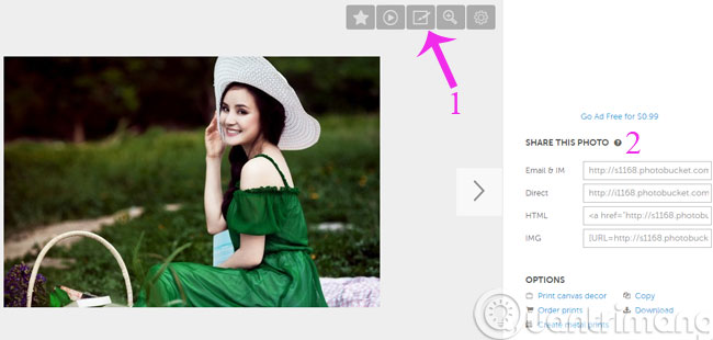 Chỉnh sửa hoặc chia sẻ ảnh lên các forum