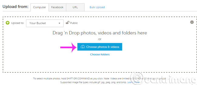 Tải ảnh lên Photobucket