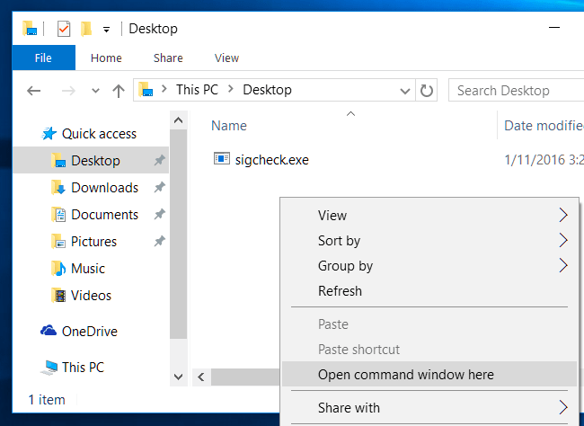 chọn Open command window here