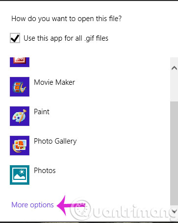 Bấm More options