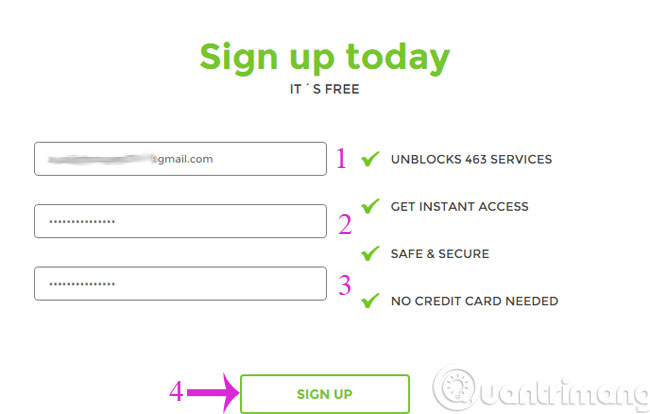 Điền thông tin đăng ký