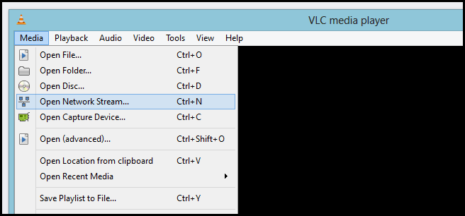 Chọn Open Network Stream