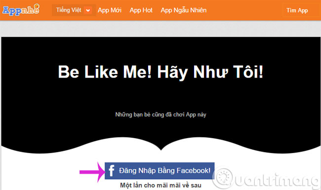 Click Đăng nhập bằng Facebook Click Đăng nhập bằng Facebook