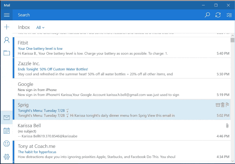 Ứng dụng mail Ứng dụng mail