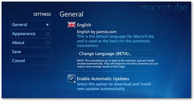 ngôn ngữ, tự động cập nhât, và giao diện ngôn ngữ, tự động cập nhât, và giao diện