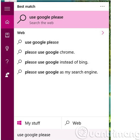 Thử tìm kiếm bằng Cortana