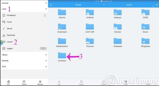 Chọn thư mục Windows