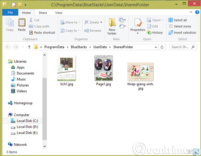 Đưa dữ liệu muốn sao chép sang BlueStacks vào SharedFolder
