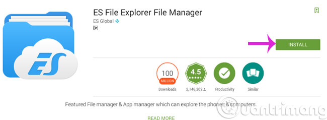 Cài đặt ứng dụng ES File Explorer
