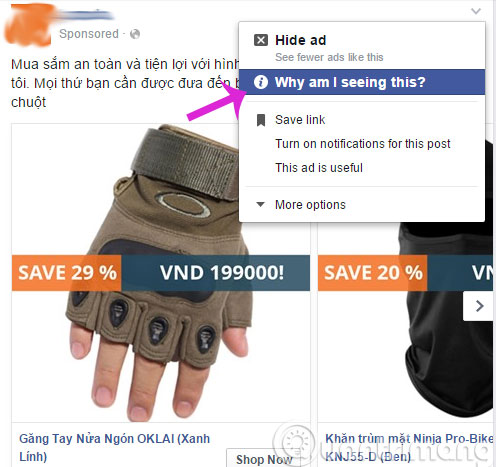 Chọn Why am I seeing this? Chọn Why am I seeing this?