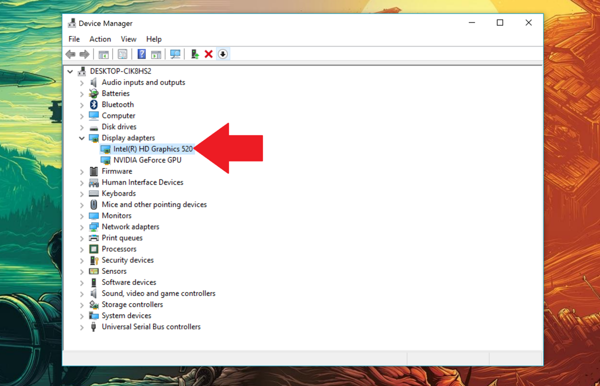 Kích đúp chuột vào Intel (R) Graphics HD 5xx 
