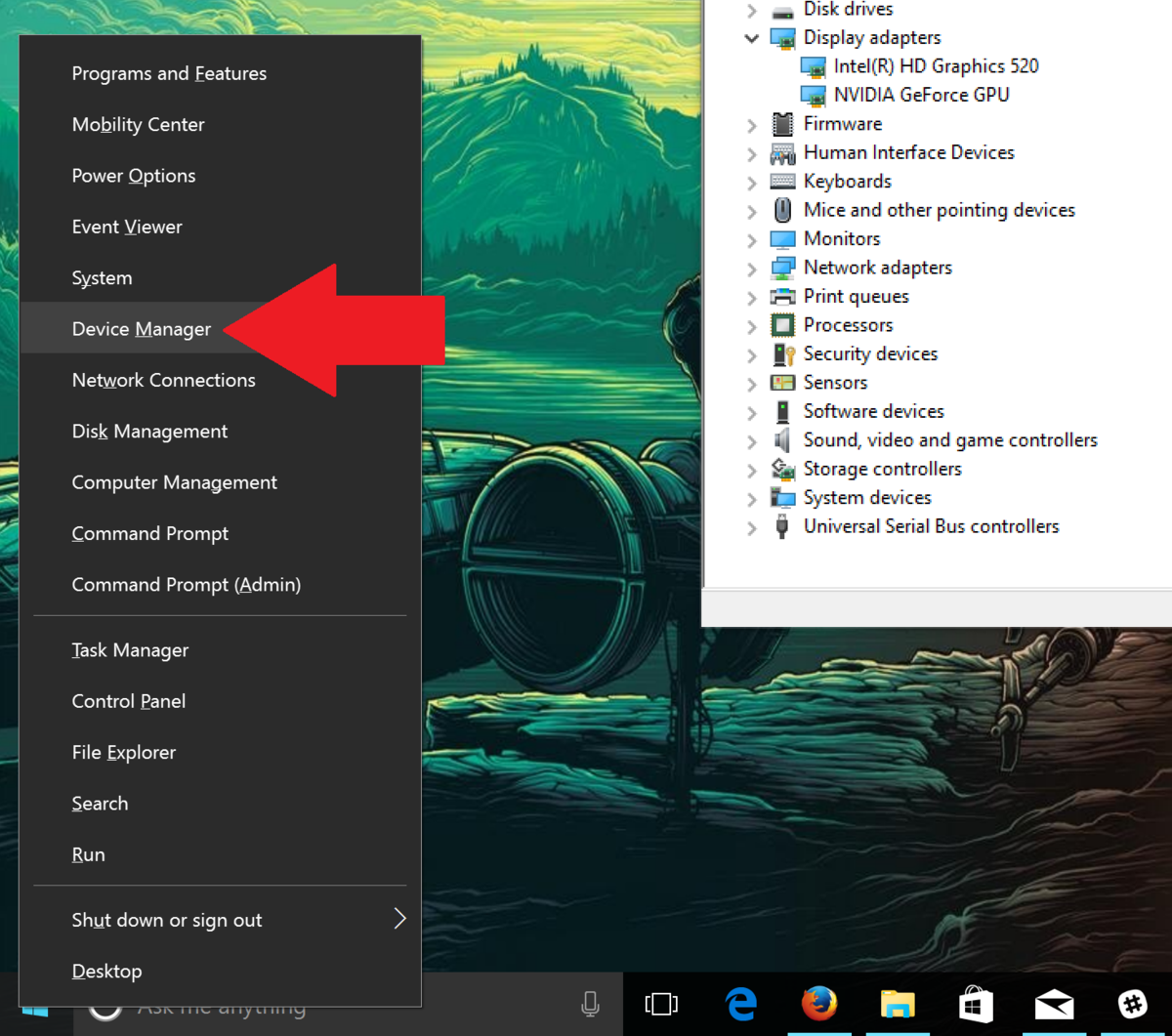 chọn Device Manager