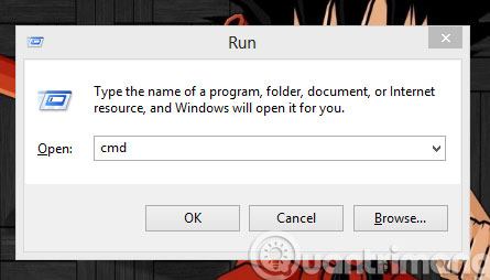 Nhập lệnh cmd vào hộp thoại Run Nhập lệnh cmd vào hộp thoại Run