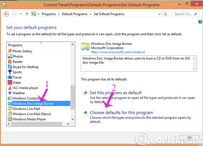 Chọn Windows Disc Image Burner