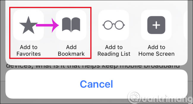Cách thêm và quản lý Bookmark của Safari trên iPhone